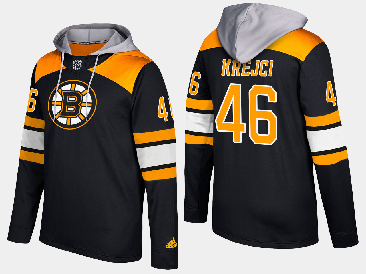 Men NHL Boston bruins 46 david krejci black hoodie